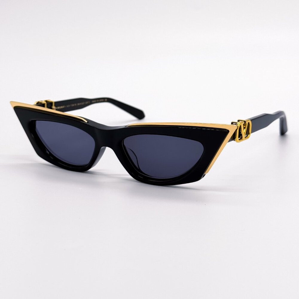 NEW VALENTINO V-GOLDCUT-I VLS-113A WOMEN BLACK SUNGLASSES VALENTINO - Picture 3 of 13